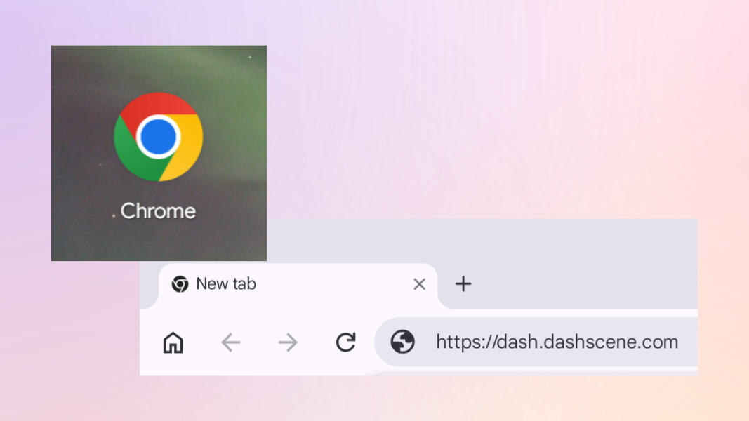 An image of the Google Chrome icon next to the Chrome address bar.