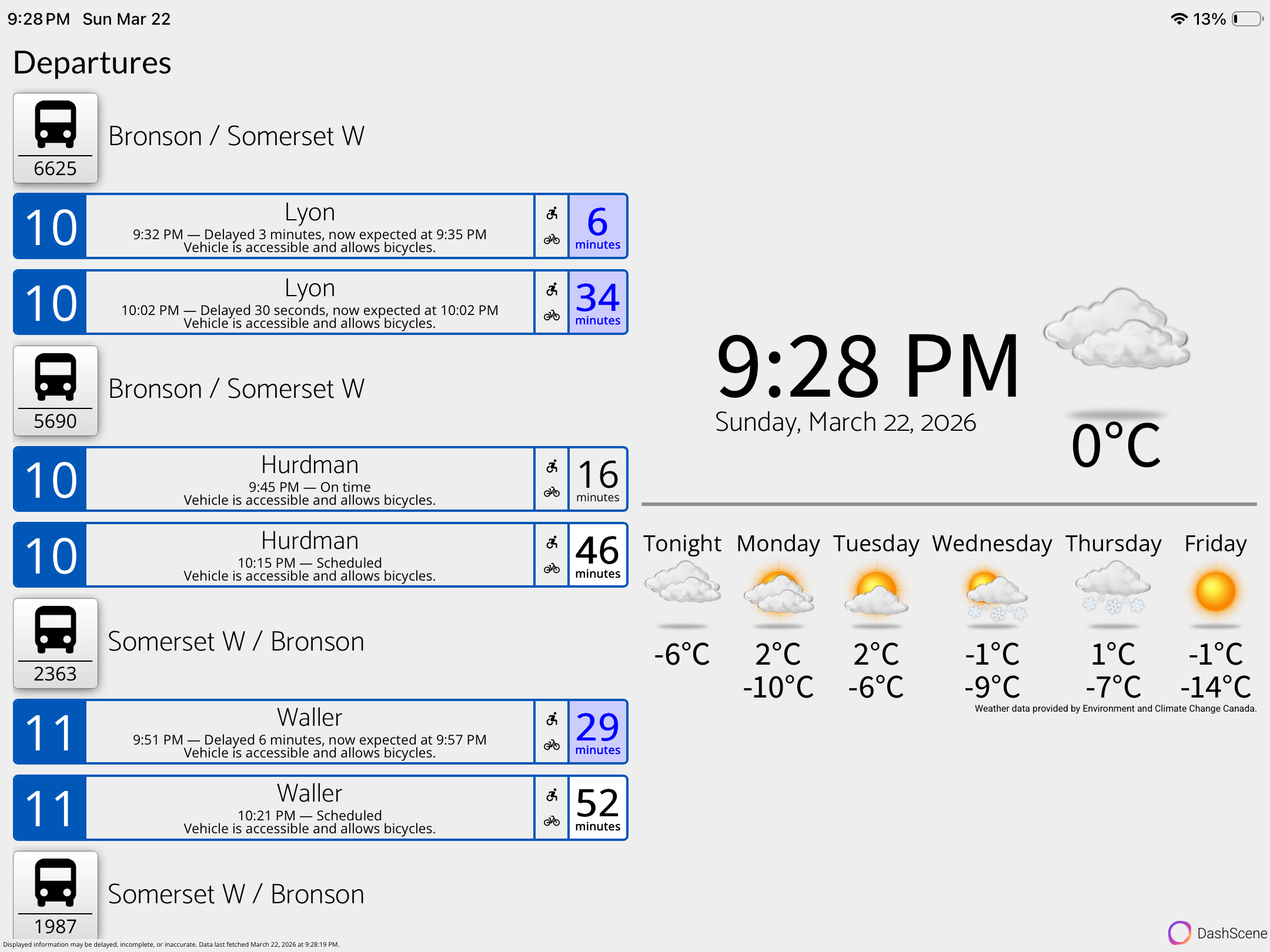 DashScene running in full screen on an iPad.