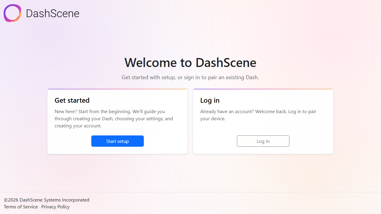 The first page of the DashScene Manager setup wizard.