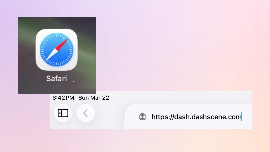An image of the Apple Safari icon next to the Safari address bar.