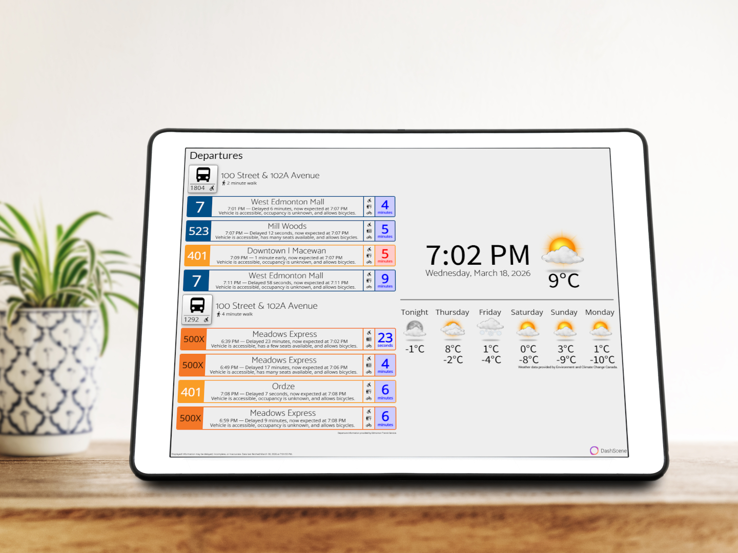A tablet showing a DashScene personal instance.
