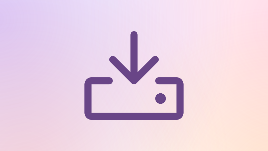 A download icon on a colourful background.
