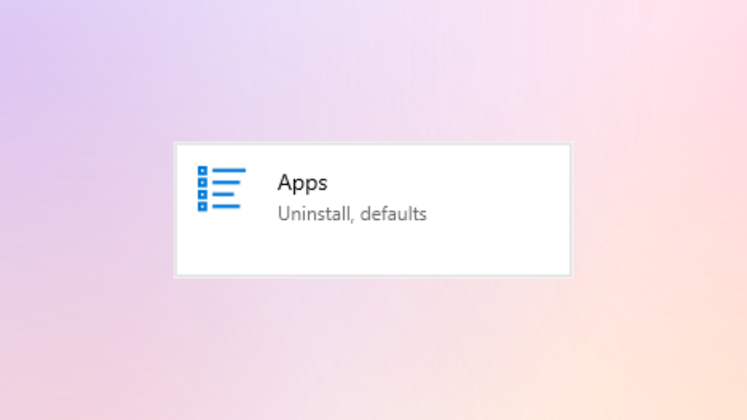 The Apps icon in the Windows 10 Settings menu.