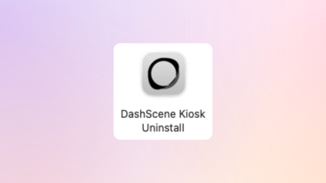 The macOS DashScene Kiosk Uninstall application's icon.