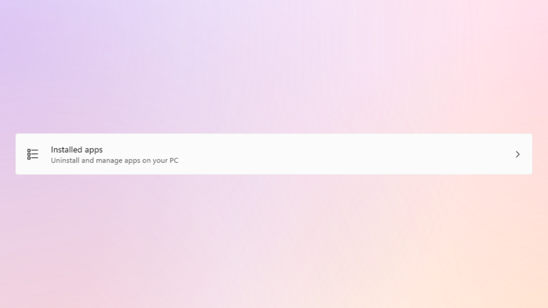The Windows 11 Settings app's Installed Apps option.